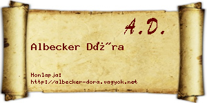 Albecker Dóra névjegykártya