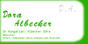 dora albecker business card