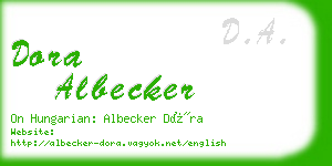 dora albecker business card